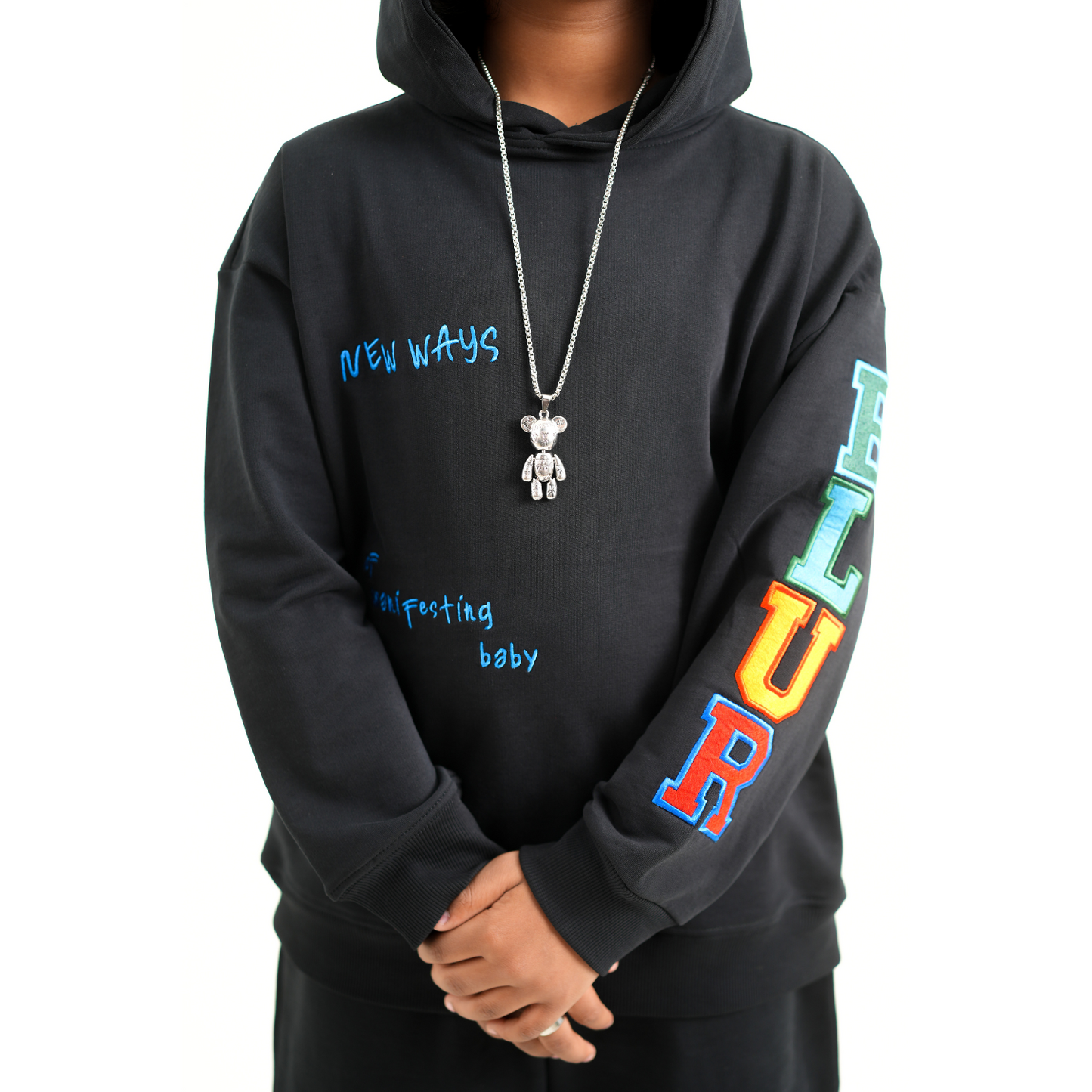 MANIFESTING BLACK HOODIE