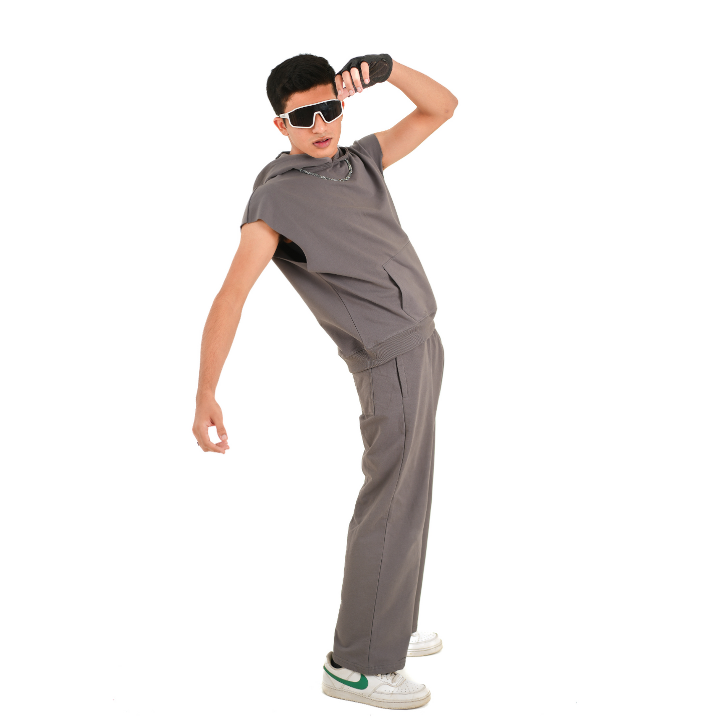 SMOKE GREY SLEEVELESS CO-ORDS