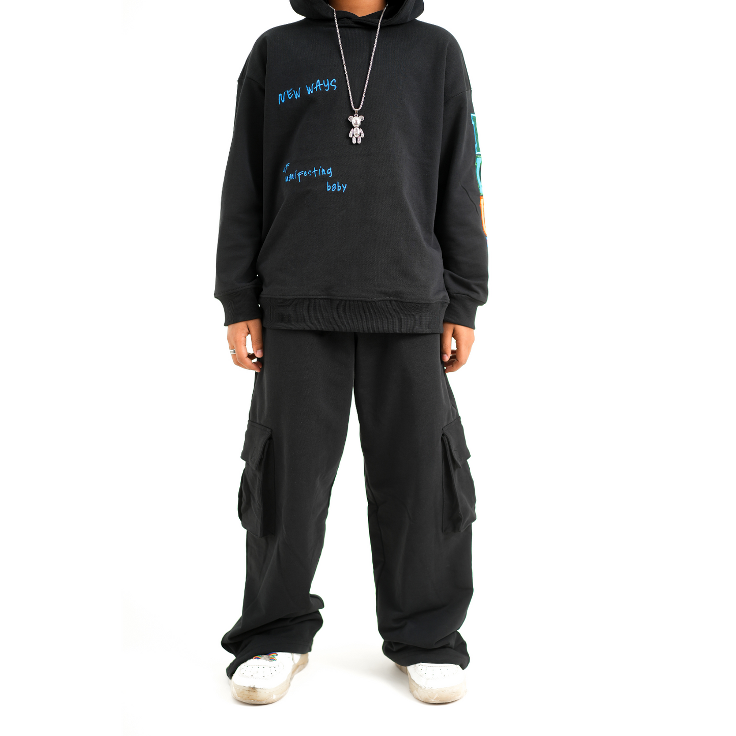 MANIFESTING BLACK HOODIE