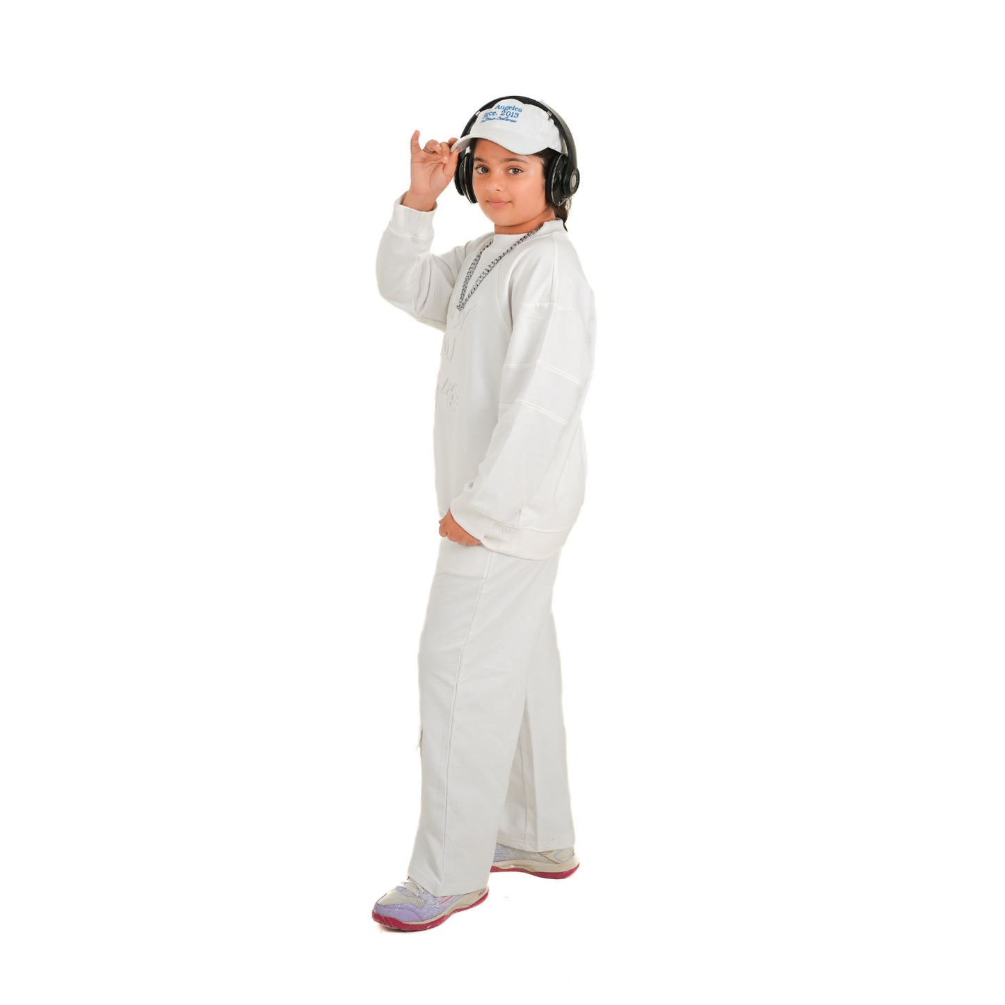 WHITE EMBROIDERED CUT & SEW CO-ORDS