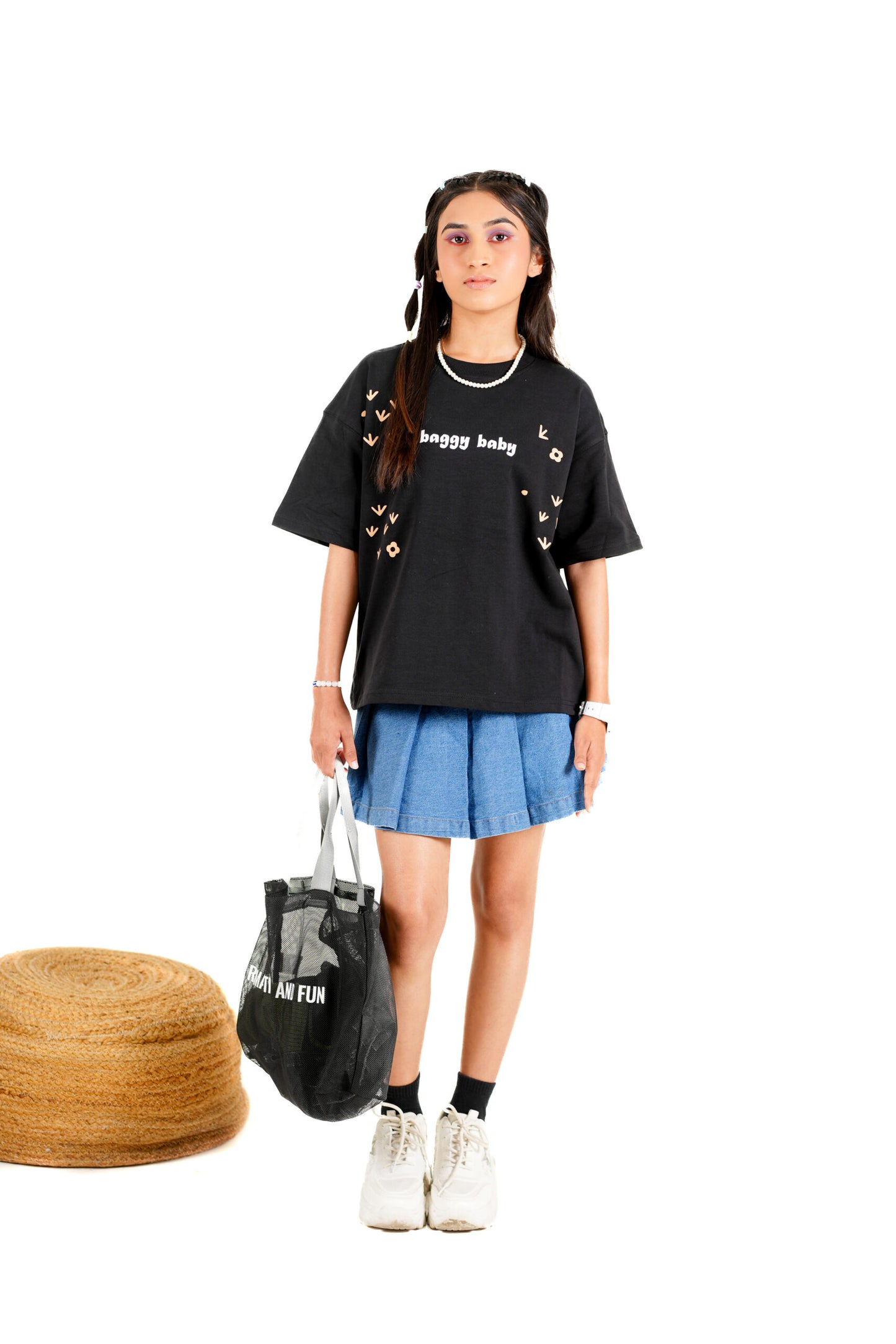 BLACK BAGGY BABY T-SHIRT