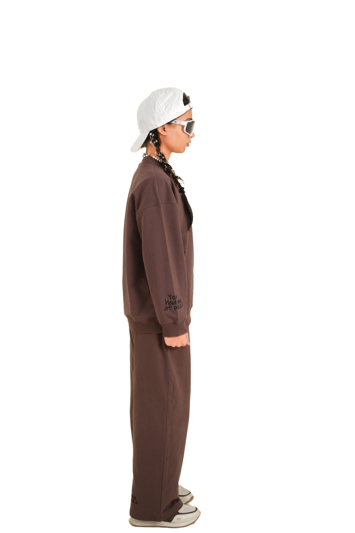 BROWN EMBROIDERED LOWER