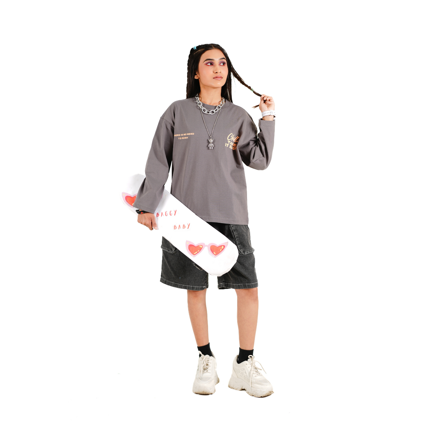 SMOKE GREY CHILL BABY T-SHIRT