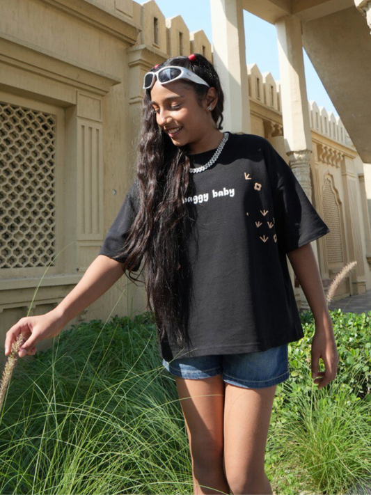 BLACK BAGGY BABY T-SHIRT