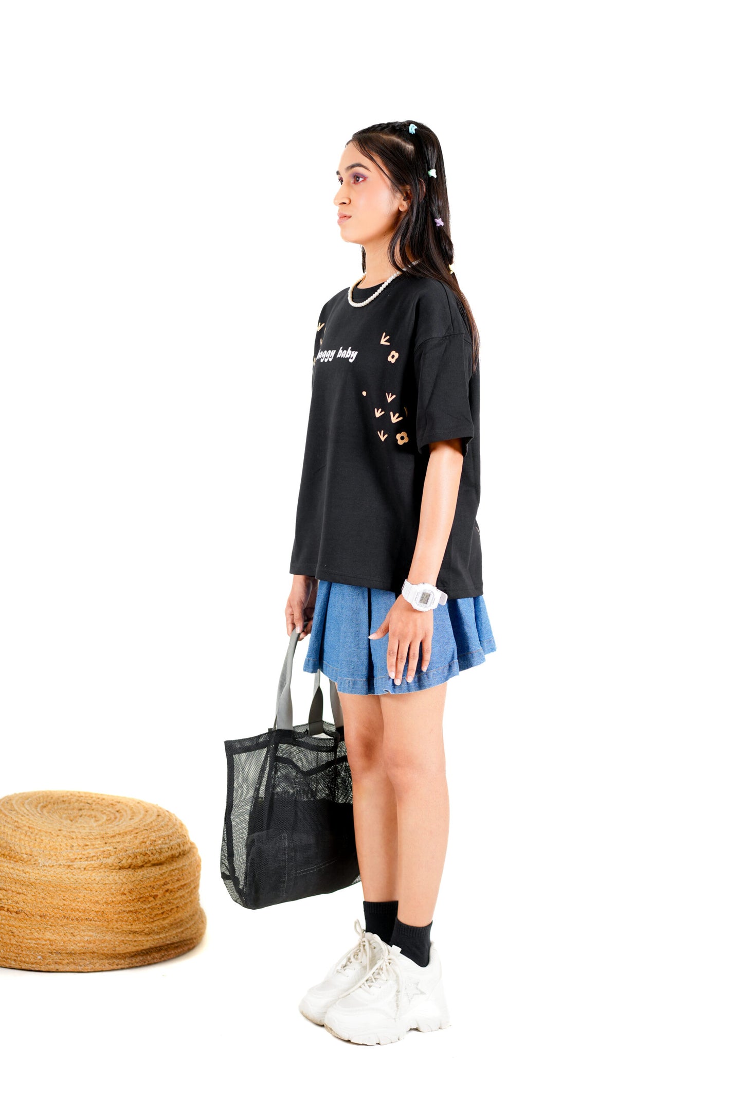 BLACK BAGGY BABY T-SHIRT
