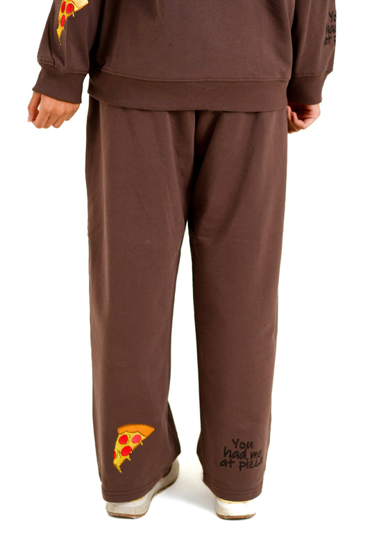 BROWN EMBROIDERED LOWER